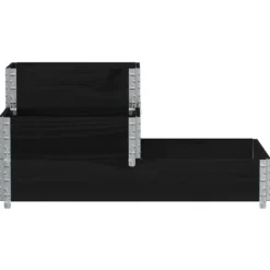 Højbed i massivt fyrretræ - 3 niveauer | Størrelse: 120x80 cm | Farve: Sort