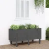 Højbed i massivt fyrretræ - Dekorativ plantekasse | Størrelse: 121x50x57 cm | Farve: Grå