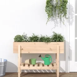 Højbed i massivt fyrretræ - Plantekasse til have og terrasse | Størrelse: 101x30x69 cm