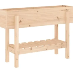 Højbed i massivt fyrretræ - Plantekasse til have og terrasse | Størrelse: 101x30x69 cm