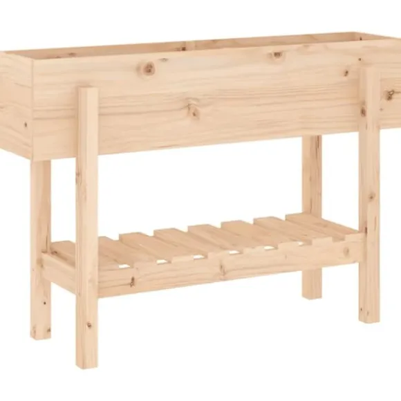 Højbed i massivt fyrretræ - Plantekasse til have og terrasse | Størrelse: 101x30x69 cm