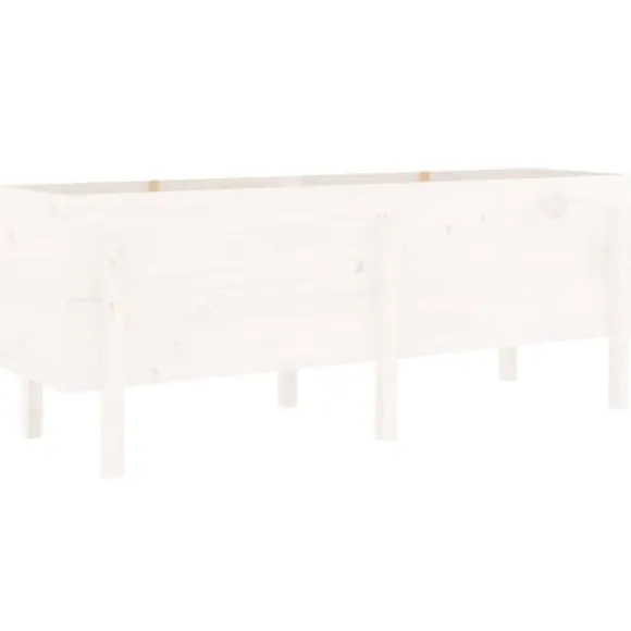 Højbed i massivt fyrretræ - Plantekasse til haven | Mål: 160x50x57 cm | Farve: Hvid