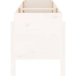 Højbed i massivt fyrretræ - Plantekasse til haven | Mål: 160x50x57 cm | Farve: Hvid