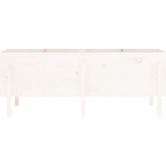 Højbed i massivt fyrretræ - Plantekasse til haven | Mål: 160x50x57 cm | Farve: Hvid