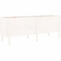 Højbed i massivt fyrretræ - Plantekasse til haven | Mål: 160x50x57 cm | Farve: Hvid