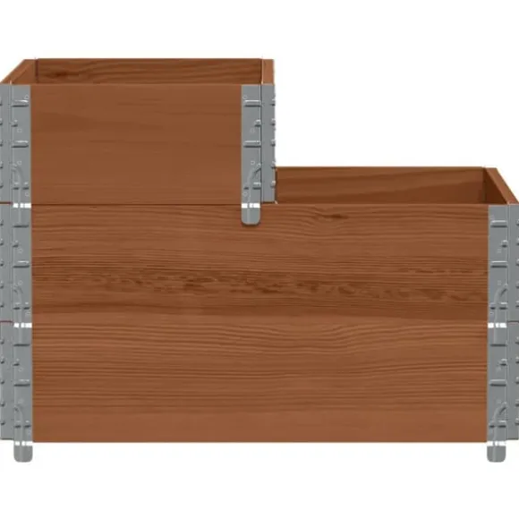 Højbed i massivt fyrretræ - 3 niveauer | Størrelse: 120x80 cm | Farve: Brun