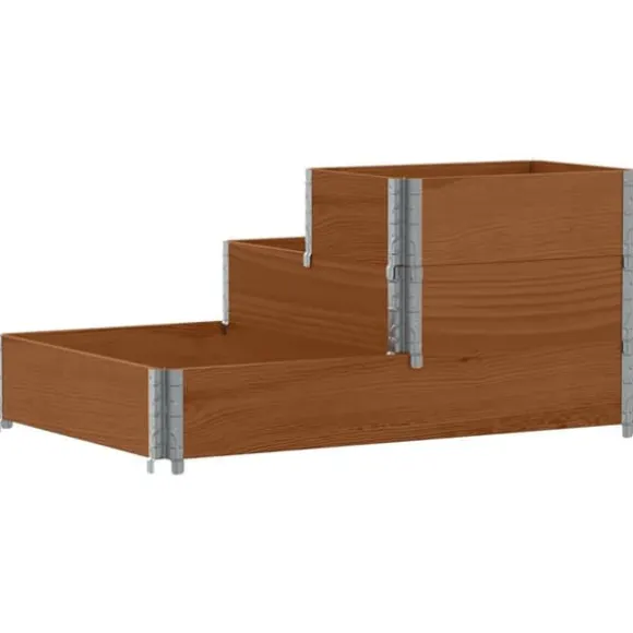 Højbed i massivt fyrretræ - 3 niveauer | Størrelse: 120x80 cm | Farve: Brun