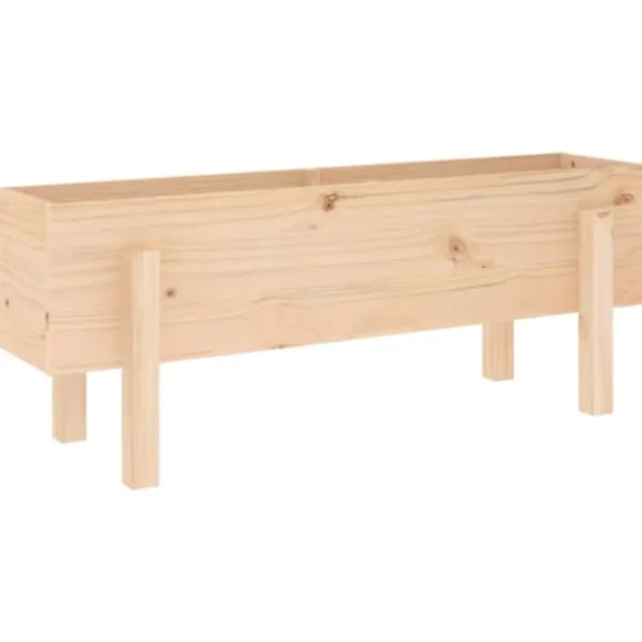 Højbed i massivt fyrretræ - Dybde 101x30x38 cm | Farve: Naturlig træfarve