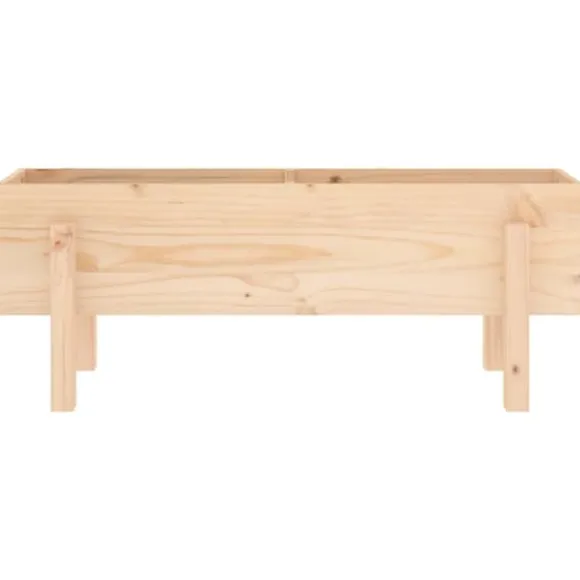 Højbed i massivt fyrretræ - Dybde 101x30x38 cm | Farve: Naturlig træfarve