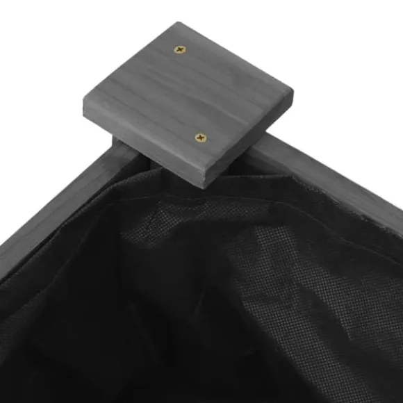 Højbed i massivt fyrretræ med foring 240x120x25 cm | Farve: Grå