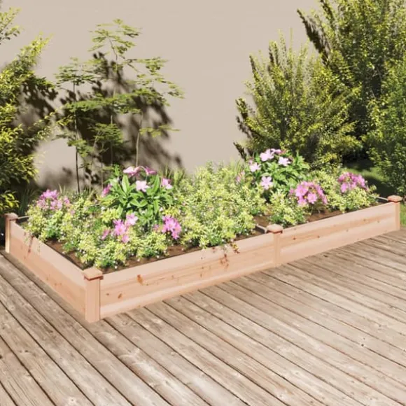 Højbed i massivt fyrretræ med foring - Plantekasse | Størrelse: 240x120x25 cm