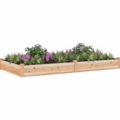 Højbed i massivt fyrretræ med foring - Plantekasse | Størrelse: 240x120x25 cm