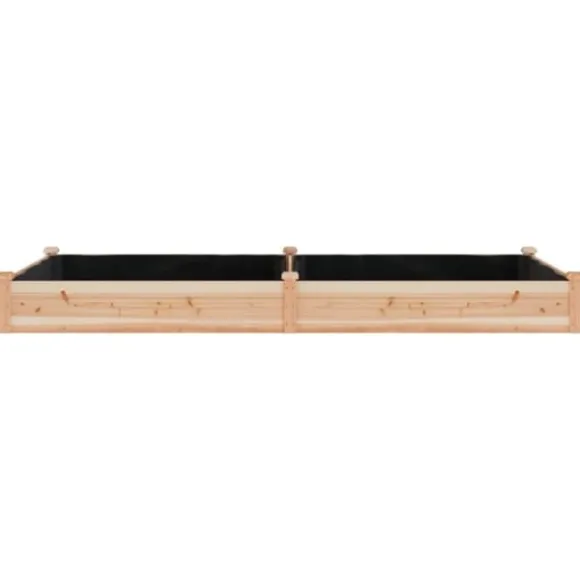 Højbed i massivt fyrretræ med foring - Plantekasse | Størrelse: 240x120x25 cm
