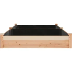 Højbed i massivt fyrretræ med foring - Plantekasse | Størrelse: 240x120x25 cm