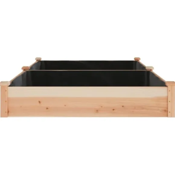 Højbed i massivt fyrretræ med foring - Plantekasse | Størrelse: 240x120x25 cm