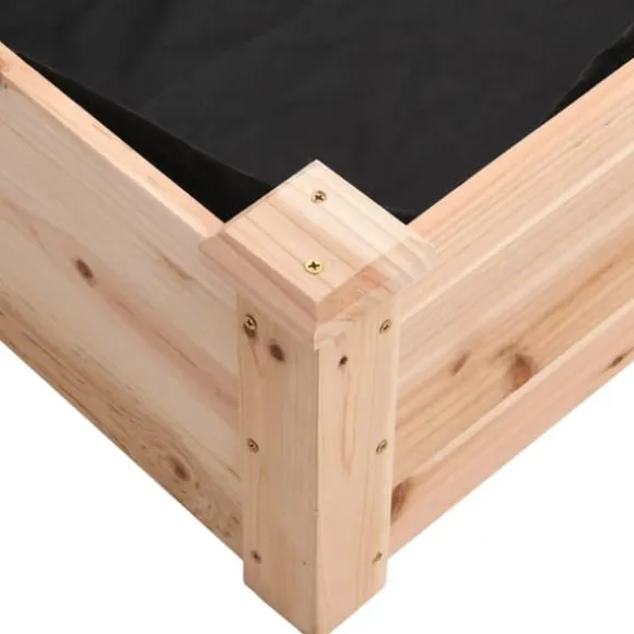 Højbed i massivt fyrretræ med foring - Plantekasse | Størrelse: 240x120x25 cm