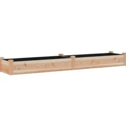 Højbed i massivt fyrretræ med foring - Plantekasse | Størrelse: 240x45x25 cm