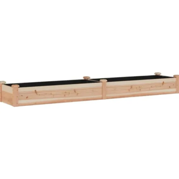 Højbed i massivt fyrretræ med foring - Plantekasse | Størrelse: 240x45x25 cm