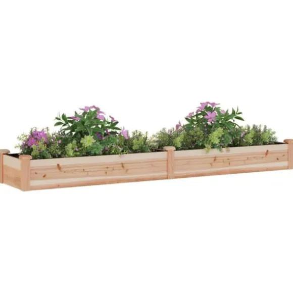Højbed i massivt fyrretræ med foring - Plantekasse | Størrelse: 240x45x25 cm