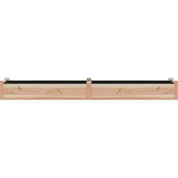 Højbed i massivt fyrretræ med foring - Plantekasse | Størrelse: 240x45x25 cm
