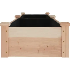 Højbed i massivt fyrretræ med foring - Plantekasse | Størrelse: 240x45x25 cm