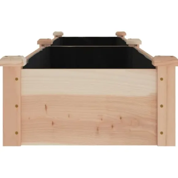 Højbed i massivt fyrretræ med foring - Plantekasse | Størrelse: 240x45x25 cm