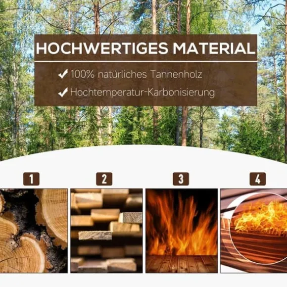 Højbed i massivt træ 60x60x23 cm, mørkebrun – plantekasse/urtebed