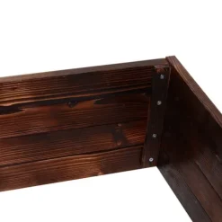 Højbed i massivt træ 60x60x23 cm, mørkebrun – plantekasse/urtebed