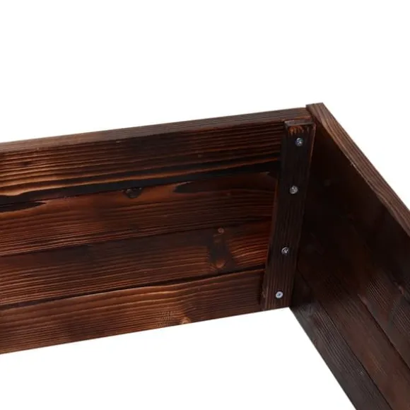 Højbed i massivt træ 60x60x23 cm, mørkebrun – plantekasse/urtebed