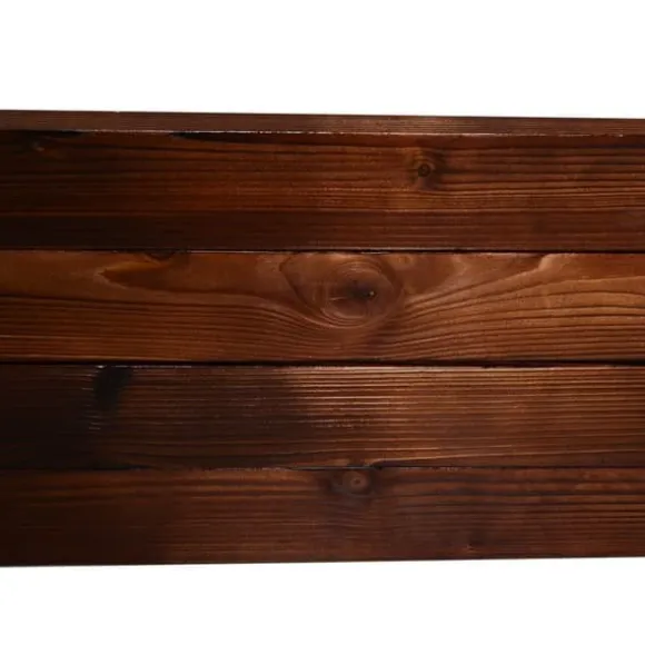 Højbed i massivt træ 60x60x23 cm, mørkebrun – plantekasse/urtebed