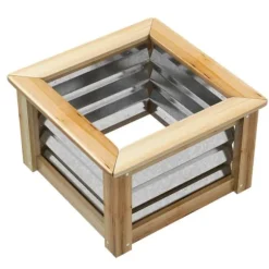 Højbed i metal med træramme 45x45x30 cm – have & altan