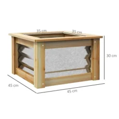 Højbed i metal med træramme 45x45x30 cm – have & altan