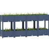 Højbed i polypropylen med 2 hylder - Plantekasse til have og terrasse | Størrelse: 160x40x71 cm