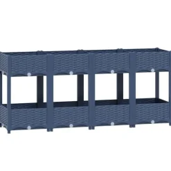 Højbed i polypropylen med 2 hylder - Plantekasse til have og terrasse | Størrelse: 160x40x71 cm