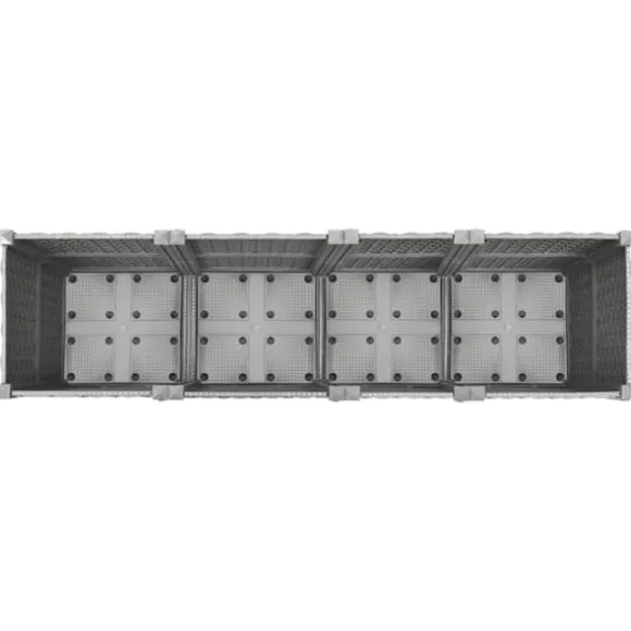 Højbed i polypropylen 160x40x38 cm - Slidstærkt rattanlook | Farve: Grå | Størrelse: 160x40x38 cm