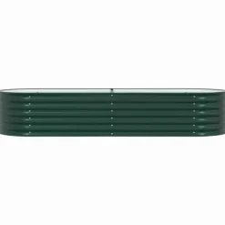 Højbed i stål - Moderne hævet plantekasse | Størrelse: 240x80x44 cm | Farve: Grøn