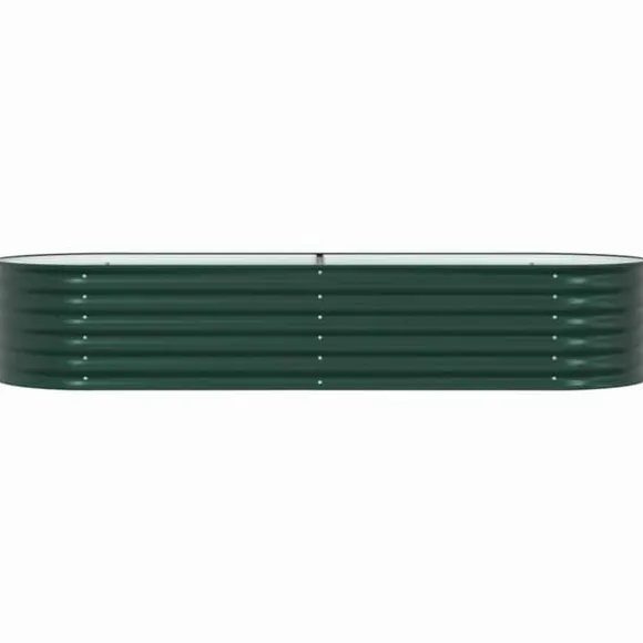 Højbed i stål - Moderne hævet plantekasse | Størrelse: 240x80x44 cm | Farve: Grøn