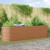 Højbed i stål - Moderne plantekasse til haven | Størrelse: 320x80x81 cm | Farve: Brun