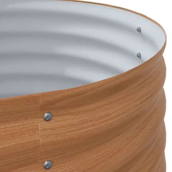 Højbed i stål - Moderne plantekasse til haven | Størrelse: 320x80x81 cm | Farve: Brun