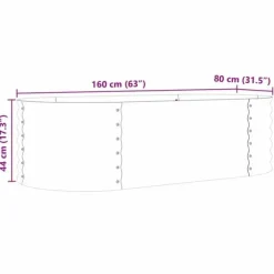 Højbed i stål - Moderne plantekasse til haven | Størrelse: 160x80x44 cm | Farve: Brun