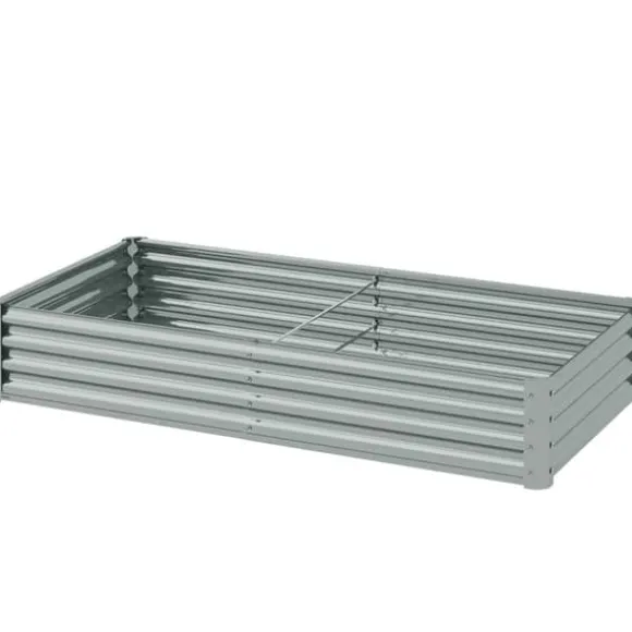 Højbed i stål 180x90x30 cm med beskyttelseskant, vejrbestandig – altan/have