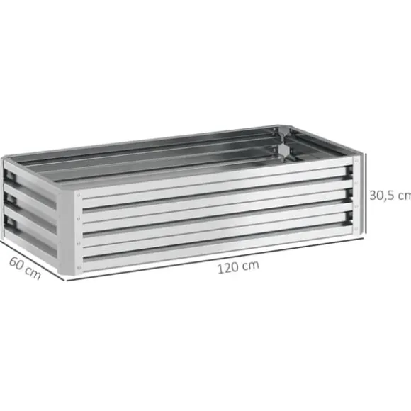 Højbed i stål 120x60x30,5 cm, rustfri & vejrbestandig – altan/have