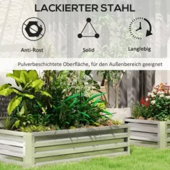Højbed i stål 120x60x30,5 cm, rustfri & vejrbestandig – altan/have