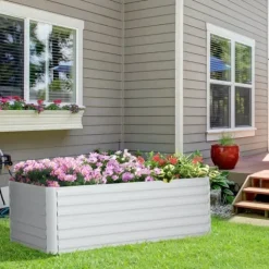 Højbed i stål 180x90x60 cm, stabelbar/sammenkoblingsbar – blomster & planter