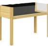 Højbed i træ 110x50x80 cm med akrylpaneler & dræn – vejrbestandig