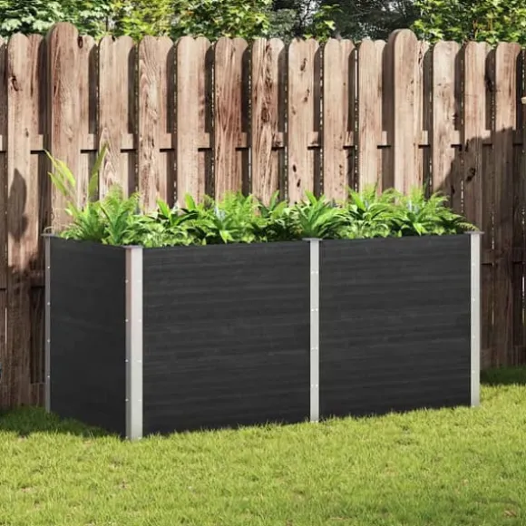Højbed i WPC - Holdbart og moderne plantebed | Størrelse: 200x100x91 cm | Farve: Grå