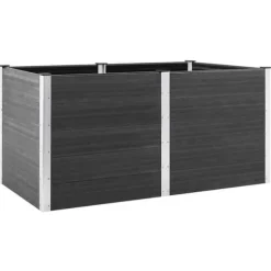 Højbed i WPC - Holdbart og moderne plantebed | Størrelse: 200x100x91 cm | Farve: Grå
