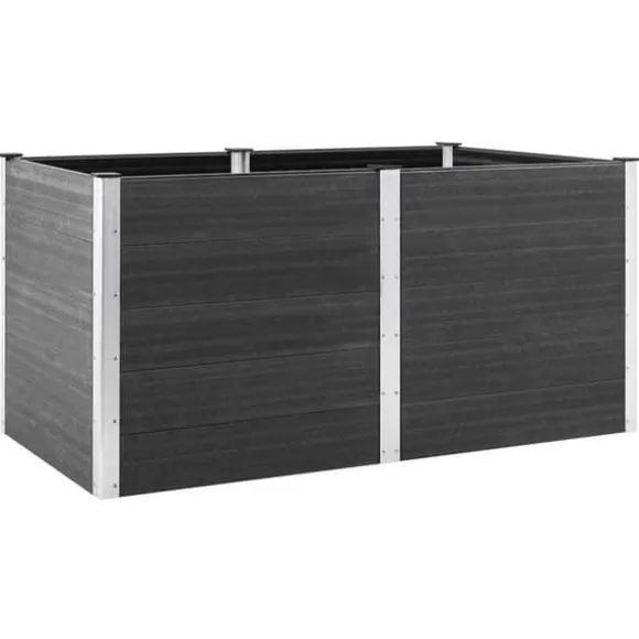 Højbed i WPC - Holdbart og moderne plantebed | Størrelse: 200x100x91 cm | Farve: Grå