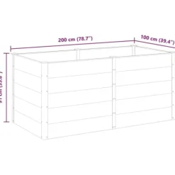 Højbed i WPC - Holdbart og moderne plantebed | Størrelse: 200x100x91 cm | Farve: Grå