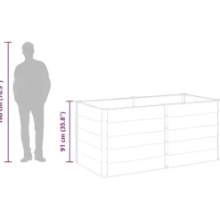 Højbed i WPC - Holdbart og moderne plantebed | Størrelse: 200x100x91 cm | Farve: Grå